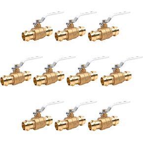 صمام ضغط 3/4 بوصة، تركيبات صمامات كروية نحاسية خالية من الرصاص، صمام كروي لإيقاف المياه بمنفذ كامل من النحاس الخالي من الرصاص لتوصيل أنابيب النحاس مع cUPC، NSF/ANSI 61 & NSF/ANSI 372 (10 عبوات 3/4 بوصة) in Kuwait