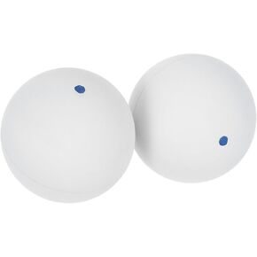 ibasenice 2 قطعة من كرات الاسكواش ذات نقطة واحدة للتدريب، كرات مضرب مطاطية مرنة للتنسيق بين اليد والعين، بيضاء مع نقطة زرقاء، مناسبة للمبتدئين وممارسة رد الفعل in Kuwait