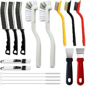 16Pcs Crevice Cleaning Brush Set, Hard Bristle Scrub Brushes Tools for Deep Cleaning Gap,Window Groove Cleaning Brush for Sliding Door, Sill, Tile Lines, Shutter, Corner, Sink, Teapot, Bottle (16 Pcs) in Saudi Arabia