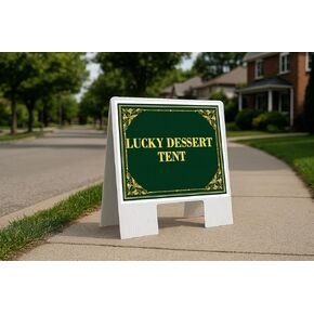 Lucky Dessert Tent St. Patrick'S Day Irish Clover Fancy Gold Directional Arrows A-Frame Double Sided 23x23 in. sign in Kuwait