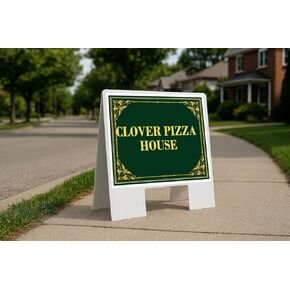 كلوفر بيتزا هاوس، عيد القديس باتريك، البرسيم الأيرلندي، أسهم اتجاهية ذهبية فاخرة، إطار مزدوج الجوانب، 23 × 23 بوصة. in Kuwait