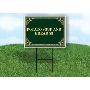 Potato Soup And Bread $8 St. Patrick'S Day Irish Clover Fancy Gold Up Arrows A-Frame Single Sided 23x23 in. sign in Kuwait