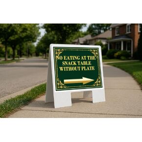 No Eating At The Snack Table Without Plate St. Patrick'S Day Irish Clover Fancy Gold Up Arrows A-Frame Single Sided 23x23 in. sign in Kuwait