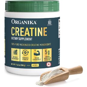 مسحوق الكرياتين أورجانيكا - 100% مونوهيدرات الكرياتين المجهري النقي - يساعد على بناء العضلات الهزيلة وزيادة القوة وتحسين التعافي والأداء للرجال والنساء - 500 جم، 100 وجبة in Kuwait