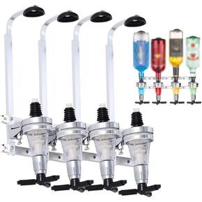 Liquor Dispenser, Wall Mounted Liquor Dispenser 4 Bottle, Bar Beer Wine Alcohol Bottle Beverage Stand, Nozzle Drinkware Set With Push-Release Valves, Decanter Set Accessories in Saudi Arabia