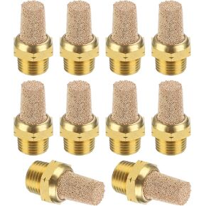 كاتم صوت هوائي من باتيكل G 1/8، 10 عبوات من نحاس برونزي متكلس، كاتم صوت عادم، مرشحات كاتم صوت صمام الملف اللولبي الهوائي المناسب للمعدات الهوائية الأوتوماتيكية، ذهبي in Kuwait