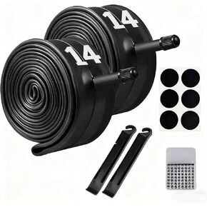 قطعتان من الأنابيب الداخلية للدراجة مقاس 14 × 1.75/2.125 مع جذع صمام شريدر بزاوية، وأنابيب الدراجة الإلكترونية مع رافعتين للإطارات و6 رقع لاصقة لأنبوب الدراجة مقاس 14 بوصة × 1.75/2.125 بوصة وإطارات الدراجات البخارية الكهربائية in Kuwait