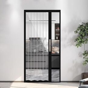 أبواب أكورديون أكريليك عالية الشفافية للخزانة، أبواب داخلية قابلة للطي بحجم مخصص، للاستخدام التجاري، تتضمن المقبض والقفل والمفاتيح (37 × 80 بوصة / 94 × 203 سم) in Kuwait