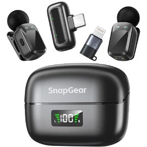 Mic Mini Microphone, Wireless Microphone for iPhone/Android, 30H Battery Life with Charging Case, 48kHz/24bit, Noise Cancellation for Vlogging, Streaming in Saudi Arabia