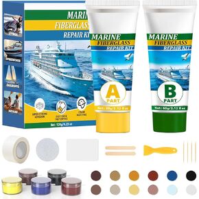 طقم إصلاح الألياف الزجاجية البحرية، طقم إصلاح معطف جل 4.2 أونصة للقوارب، إصلاح الألياف الزجاجية وحشو الإيبوكسي للقوارب، طقم إصلاح الألياف الزجاجية لإصلاح فتحات الرقائق والشقوق (مطابقة الألوان) in Kuwait