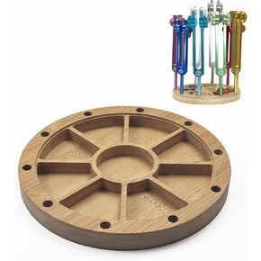 10pc Bamboo Holder for Tuning Fork Sound Healing – 10pc Organizer | Sound Healing Accessories | Tuning Fork Storage | Biofield Harmonization | 10 Capacity in Kuwait