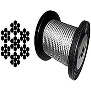 HYW Products 7 x 7 Galvanized Steel Aircraft Cable Wire Rope, 3/32" - 250, 500 and 1000 ft (1000 ft Reel), Silver in Kuwait