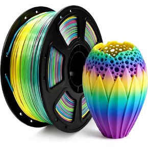 Multicolor PLA Silk Filament, 1.77 mm 1Kg / 2.2 LBS Gradient 3D Printer Filament PLA for Beginner DIY- Smooth & Smooth, Colorful in Kuwait