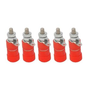 fengpeng 5Pcs 4mm Banana Socket Professional Binding Post Nut Plug Jack Connector Nickel Plated(5Red) in Kuwait