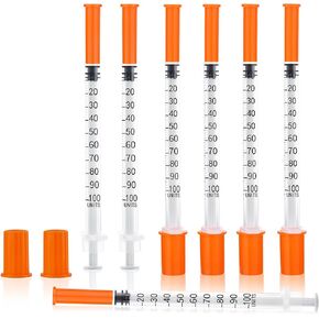 محاقن U-100 - 30 جرام 5/16 بوصة (8 مم)، 100 عبوة أدوات قياس متعددة الاستخدامات 1 مل/سم مكعب، مغلفة بشكل فردي in Kuwait