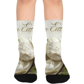 جوارب المشي لمسافات طويلة من الدانتيل الأبيض لعيد الفصح - جوارب شتوية سميكة دافئة للأولاد والبنات للمدرسة، والارتداء اليومي والأنشطة الخارجية in Kuwait