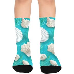 جوارب Coastal Shell Bloom للمشي لمسافات طويلة - جوارب شتوية حرارية سميكة دافئة للأطفال الصغار للأولاد والبنات للمدرسة، والارتداء اليومي والأنشطة الخارجية in Kuwait