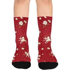 جوارب المشي لمسافات طويلة بتصميم Cherub Motif - جوارب شتوية حرارية سميكة دافئة للأولاد والبنات الصغار للمدرسة، والارتداء اليومي والأنشطة الخارجية in Kuwait