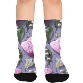 جوارب Pastel Bloom Pueple للمشي لمسافات طويلة - جوارب شتوية حرارية سميكة دافئة للأولاد والبنات للمدرسة، والارتداء اليومي والأنشطة الخارجية in Kuwait