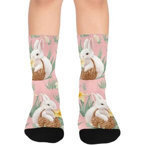 جوارب باستيل أرنب عيد الفصح للمشي لمسافات طويلة - جوارب شتوية حرارية سميكة دافئة للأولاد والبنات الصغار للمدرسة، والارتداء اليومي والأنشطة الخارجية in Kuwait