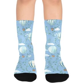 جوارب Sky Balloon Vines زرقاء للمشي لمسافات طويلة - جوارب شتوية حرارية سميكة دافئة للأولاد والبنات للمدرسة، والارتداء اليومي والأنشطة الخارجية in Kuwait