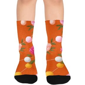 جوارب برتقالية مرجانية للمشي لمسافات طويلة - جوارب شتوية حرارية سميكة دافئة للأولاد والبنات للمدرسة، والارتداء اليومي والأنشطة الخارجية in Kuwait