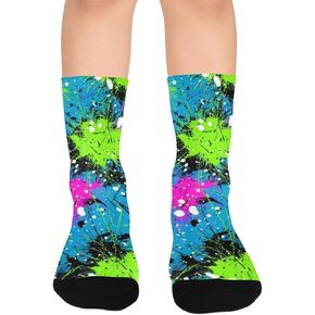 جوارب المشي لمسافات طويلة بلون أخضر نيون داش - جوارب شتوية حرارية سميكة دافئة للأولاد والبنات للمدرسة، والارتداء اليومي والأنشطة الخارجية in Kuwait