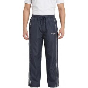 Men's Casual Track Pants Lightweight Windproof Athletic Pants with Side Stripe and Drawstring Waist for Jogging and Daily Wear Blue in Saudi Arabia