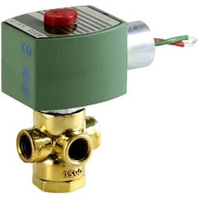 صمام الملف اللولبي 1/4 بوصة مفتوح عادة، ثلاثي الاتجاهات (120 فولت) من Asco in Kuwait