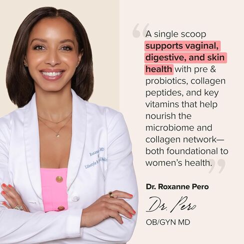 URO Women's Probiotic + مسحوق ببتيدات الكولاجين - صحة المهبل والجلد والأمعاء في ملعقة واحدة يومية - مع ببتيدات الكولاجين المتحللة، ومزيج البروبيوتيك، والبريبيوتيك XOS - 20 حصة in Kuwait