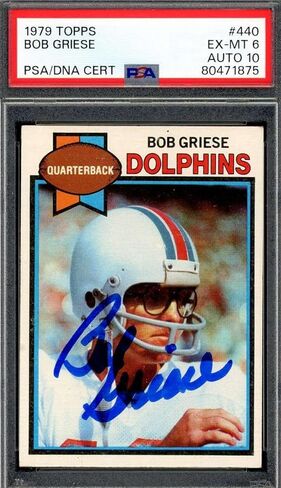 Bob Griese Gem Mint 10 PSA DNA موقعة 1979 Topps Autograph - بطاقات كرة قدم موقعة من اتحاد كرة القدم الأميركي in Saudi Arabia