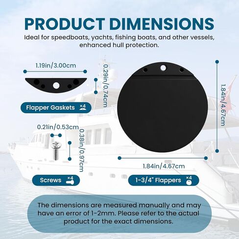 Zookpr 4Pcs 1-3/4" Boat Scupper Flapper Replacement Kit for FSRK-3-DP TH Mar-ine Scupper Flappers Repair Kit for Boats Stainless Steel and Plastic Boat Hull Repair Kit in Kuwait