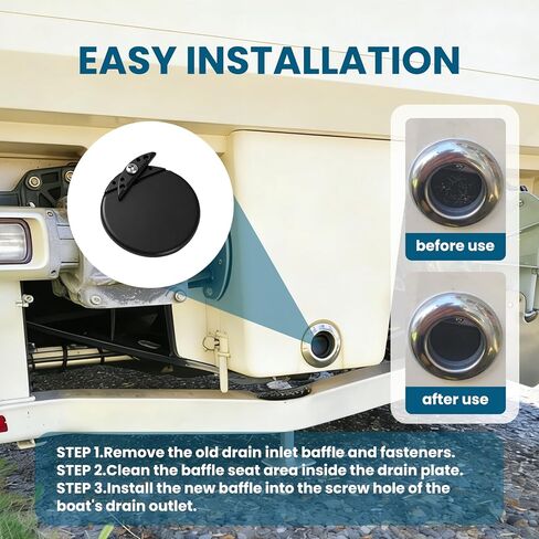 Zookpr 4Pcs 1-3/4" Boat Scupper Flapper Replacement Kit for FSRK-3-DP TH Mar-ine Scupper Flappers Repair Kit for Boats Stainless Steel and Plastic Boat Hull Repair Kit in Kuwait