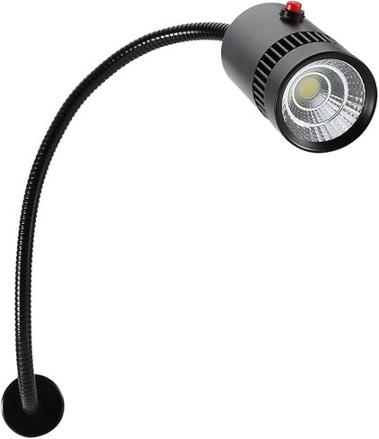7W LED Flexible Gooseneck Machine Tool Lamp Magnetic Mount for Sewing, Lathes, Study, Aluminum Silver in Saudi Arabia