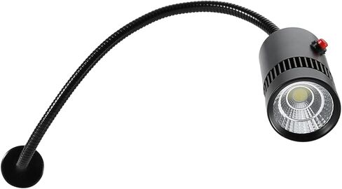 7W LED Flexible Gooseneck Machine Tool Lamp Magnetic Mount for Sewing, Lathes, Study, Aluminum Silver in Saudi Arabia