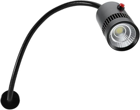 7W LED Flexible Gooseneck Machine Tool Lamp Magnetic Mount for Sewing, Lathes, Study, Aluminum Silver in Saudi Arabia