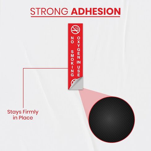 3 x No Smoking Oxygen in Use Sign | 9 x 2 Inch Self-adhesive Oxygen Sign | UV-resistant, Waterproof Oxygen in Use Signs for Home in Saudi Arabia