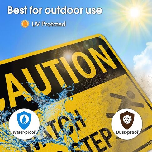 GicnKeuz Caution Watch Your Step Sign,10 x 7 Inches Safety Sign,Reflective Aluminum, Fade Resistant/Waterproof, Indoor or Outdoor Use (2-Pack) in Saudi Arabia