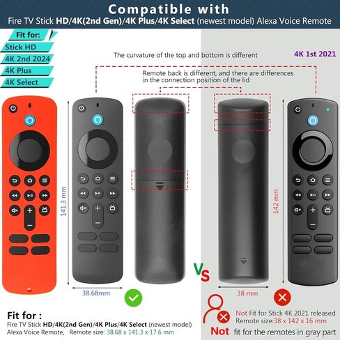 علبة الغلاف عن بُعد (2pcs) متوافقة مع Fire TV Stick HD 4K 2nd (2024 تم إصدارها) / Pioneer Alexa Voice Remote ، غلاف السيليكون المضاد للانزلاق مع حزام معصم (أخضر ، أزرق ، كلاهما توهج) in Saudi Arabia