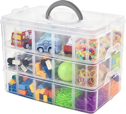 منظمي الخرز والتخزين ، صندوق حرفي واضح قابل للتكديس مع أغطية للتنظيم - حاويات تخزين صغيرة من البلاستيك للحرف اليدوية والمجوهرات والخرز ومستلزمات DIY (صندوق تخزين 59 PCS) in Kuwait