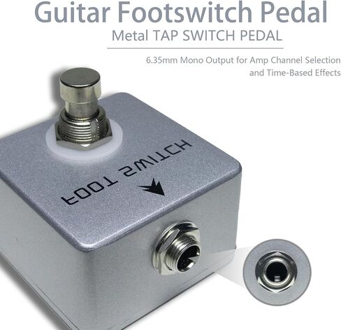 Guitar Footswitch Pedal, Metal TAP SWITCH PEDAL, 6.35mm Mono Output for Amp Channel Selection and Time-Based Effects in Saudi Arabia