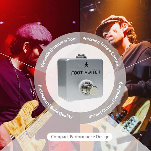 Guitar Footswitch Pedal, Metal TAP SWITCH PEDAL, 6.35mm Mono Output for Amp Channel Selection and Time-Based Effects in Saudi Arabia