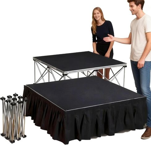 Portable Folding Stage Platform - Modular Assembly Riser for Music Performances, Events, and Outdoor Shows - Lightweight, Durable, Easy Setup, Perfect for Artists in Saudi Arabia