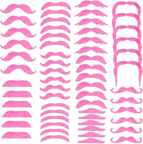 60pcs شوارب مزيفة وردية اللون ، ملصقات شارب مضحكة تلتزم على الشوارب الساخنة للحفلات الحفلات الحفلات الحزب in Kuwait
