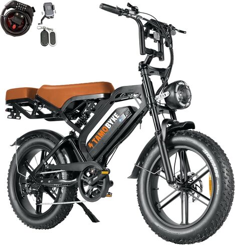 Tamobyke Moped Style 750W/1500W Electric Bike for Adults,28mph/30mph/33mph Ebike&34-80Miles PAS Range,48V15.6ah/18.2ah/ (874Wh) Larger Battery, 20'' Fat Tire Electric Bike,UL 2849 Certified. in Kuwait