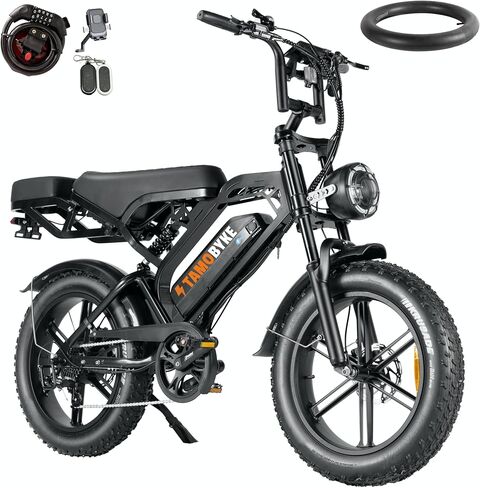 Tamobyke Moped Style 750W/1500W Electric Bike for Adults,28mph/30mph/33mph Ebike&34-80Miles PAS Range,48V15.6ah/18.2ah/ (874Wh) Larger Battery, 20'' Fat Tire Electric Bike,UL 2849 Certified. in Saudi Arabia