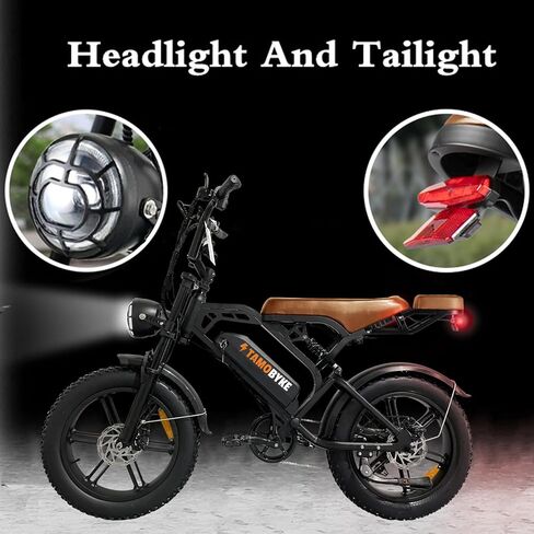 Tamobyke Moped Style 750W/1500W Electric Bike for Adults,28mph/30mph/33mph Ebike&34-80Miles PAS Range,48V15.6ah/18.2ah/ (874Wh) Larger Battery, 20'' Fat Tire Electric Bike,UL 2849 Certified. in Saudi Arabia