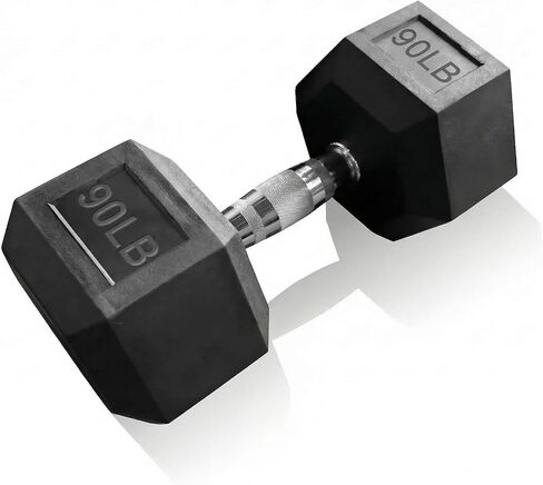 مجموعة الدمبل 15 رطل - 550 رطل، أوزان مطاطية سداسية خالية بدون حامل، معدات رياضية منزلية شديدة التحمل لتدريب القوة وبناء العضلات وتمارين الجسم بالكامل in Kuwait