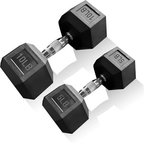 Dumbbell Set 15 lb-550 lb, Rubber Hex Free Weights Without Rack, Heavy-Duty Home Gym Equipment for Strength Training, Muscle Building and Full Body Workouts in Saudi Arabia