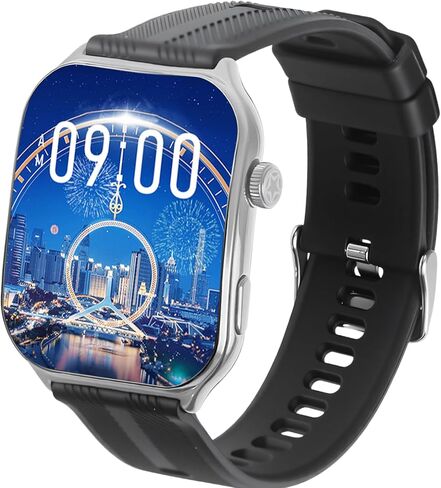 AOC Smartwatch Fitness Sports Watch E09 ، AI GPT Bluetooth Call ، Assistant ‌ ، AMOLED 1.96 شاشة تعمل باللمس ، معدل ضربات القلب ومراقبة النوم ، IP67 ماء الرياضة Watch Watch ، Black in Saudi Arabia